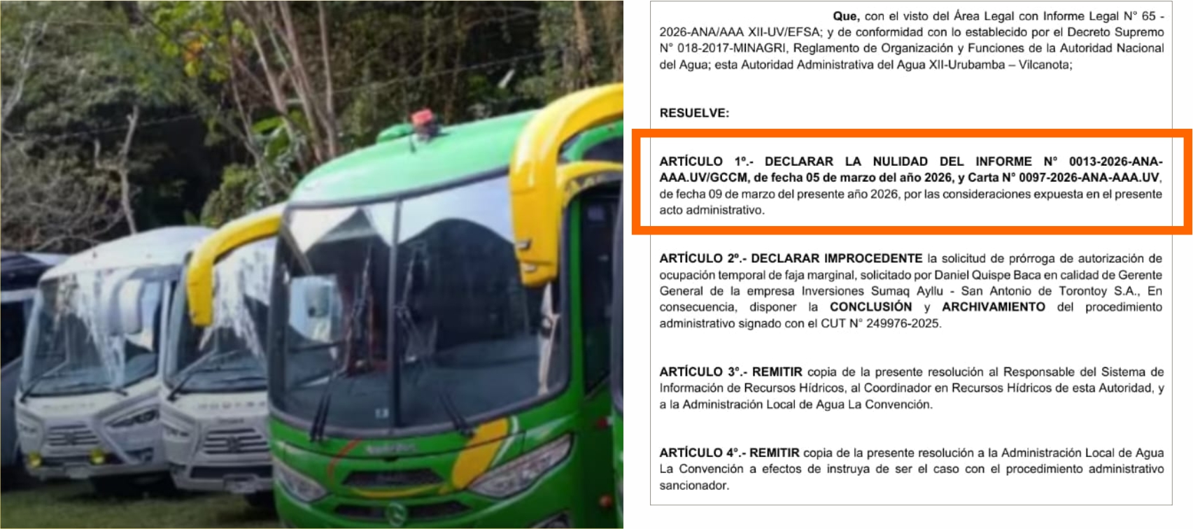 NOTICIAS CUSCO 21/03/2026: ANA declara nula permiso para ocupación de margen de la vía Hiram Bingham y desalojo es inminente…