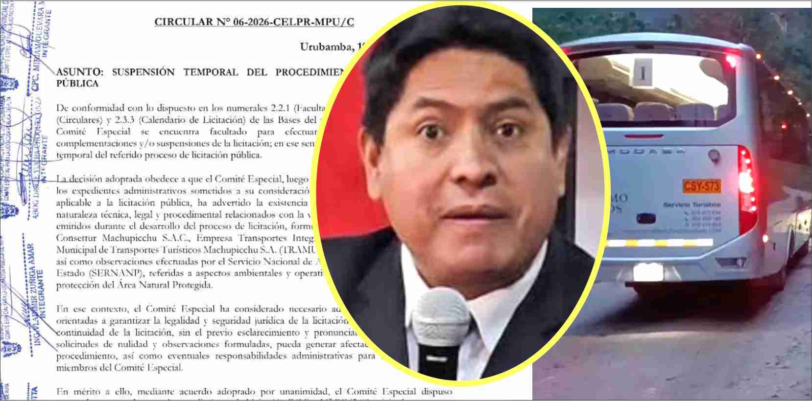 NOTICIAS CUSCO 19/05/2026: Lamentable, lo que mal inicia… mal termina, dice un adagio. Suspenden temporalmente proceso de licitación pública de transportes de la Vía Hiram Binghan…
